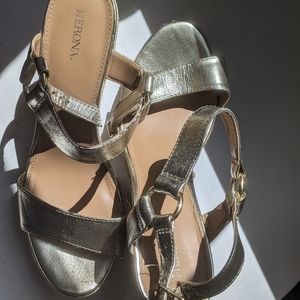 Gold espadrilles size 9.5 perfect for summer